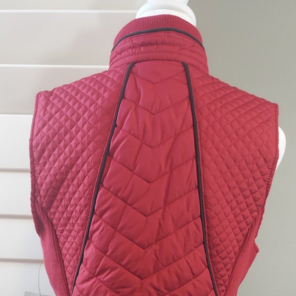 NWT G.H.Bass Womens Red Quilted Outdoors Vest Small - Picture 4 of 14